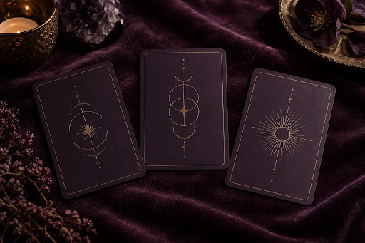 Cartas do Oráculo Ecos do Amor sobre veludo